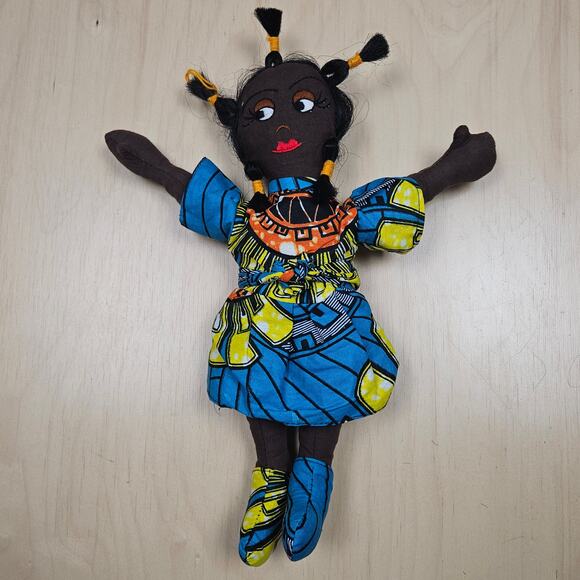 African Style Ethnic Cloth Unique, Hand-crafted Rwandan Doll 15 inches - Picture 1 of 7